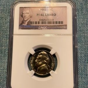 Gorgeous Proof! 1969-s NGC PF68 cameo. This could be Registry Coin,